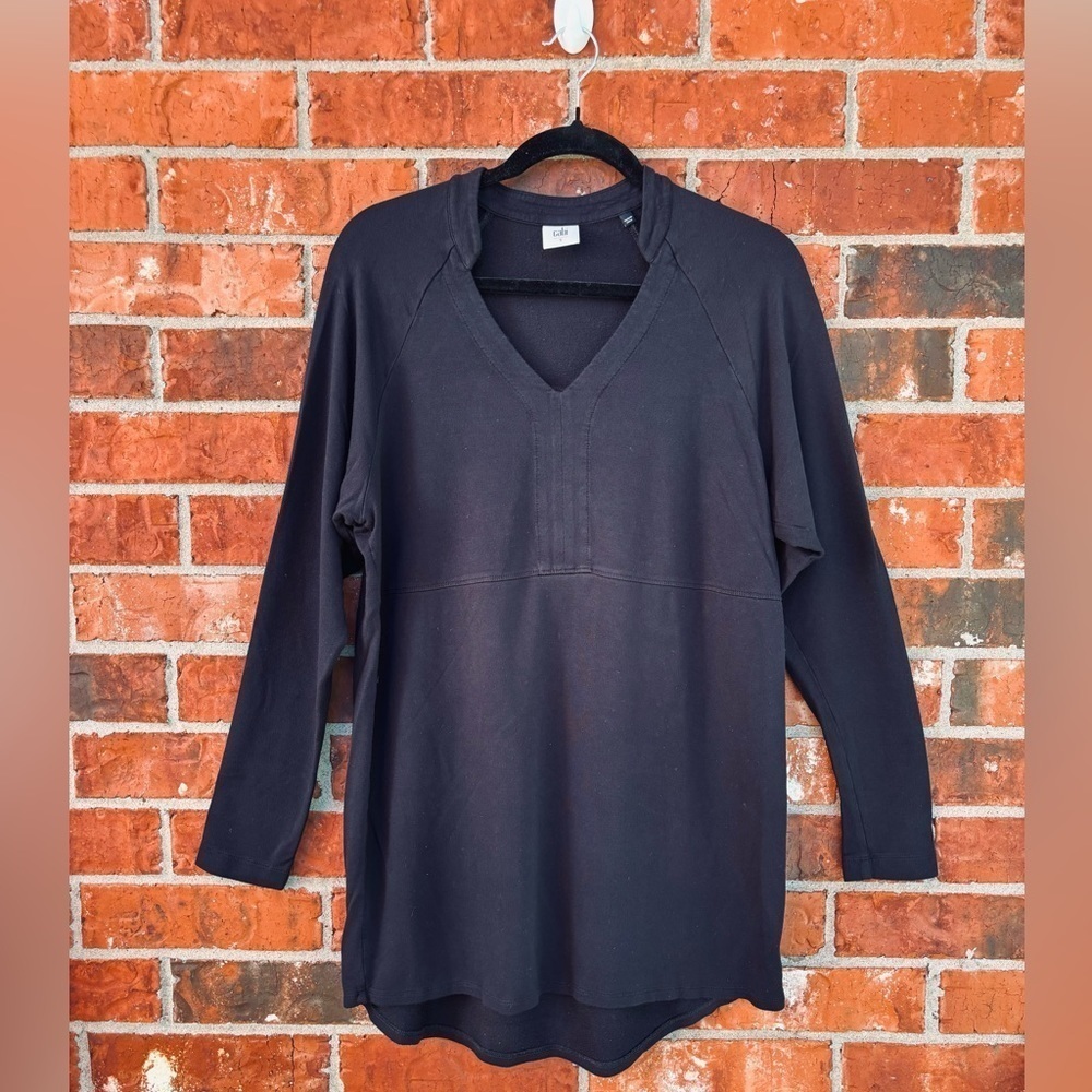 Cabi #3415 Womens Small Gray Vneck Tunic Sweatshirt